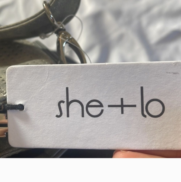 SALE🩶SHE+LO🩶 “NEXT CHAPTER"  CROSSBODY HOBO/Gray Perforated Leather - Picture 9 of 14